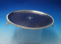 Gadroon by Unknown Sheffield Silverplate Salver Tray w/Crest 10" x 3/4" (#5919)