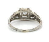 18k White Gold Filigree .07ct European Cut Genuine Natural Diamond Ring (#J6183)