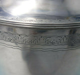 AFH Danish Sterling Silver Tea Pot with Swags Leaves Flowers Wood Handle (#5499)