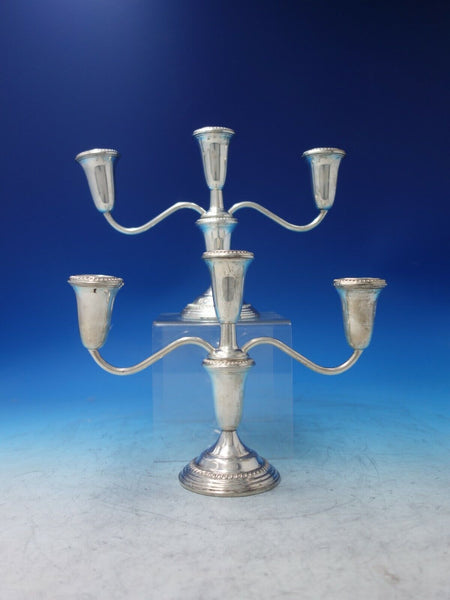 Empire Sterling Silver Pair Candelabra 3-Light #375 7 1/2" x 10 1/2" (#6226)