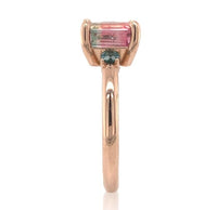 14k Gold 1.79 Carat Bi-Color Watermelon Genuine Natural Tourmaline Ring (#J7017)