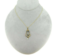 10k Yellow Gold Victorian Pearl Lavaliere Pendant (#J1092)