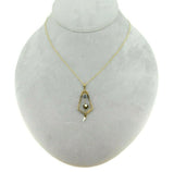 10k Yellow Gold Victorian Pearl Lavaliere Pendant (#J1092)