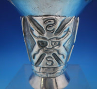 Sterling Silver Vase Handwrought with Faces 4 5/8" x 4 5/8" 6.4 ozt. (#6531)