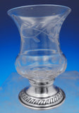 Quaker Silver Co Sterling Silver Glass Salt Pepper Shaker Holder Set 3pc (#2529)