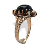 Victorian 10k Rose Gold Tiger's Eye Quartz and Pearl Ring Size 6.25 (#J7078)