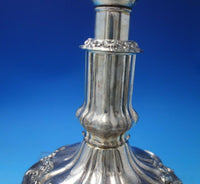 Silverplate Candlestick Floral Motif #5688 9" x 2 1/4" (#5827)