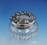 Wild Rose by Watson Sterling Silver and Glass Dresser Jar 3" Tall (#3265)