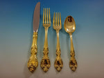 Melrose Gold by Gorham Sterling Silver Flatware Set For 8 Service Vermeil