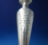 Austrian .800 Silver Candlestick Pair Hand Engraved Flowers Rococo Design #5392