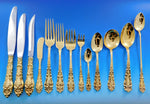 Athene by Amston Vermeil Gold Sterling Silver Flatware Set Service 171 pc Dinner