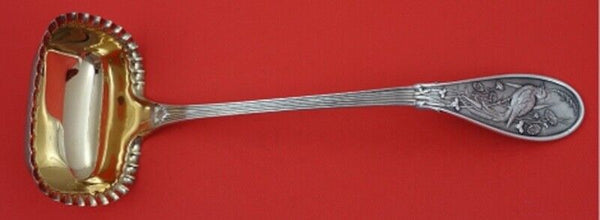 Japanese by Tiffany & Co Sterling Oyster Ladle pie crust edge rose GW 10 1/2"