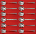 Rambler Rose by Towle Sterling Silver Cream Soup Spoon Set 12 pieces 6 3/8"