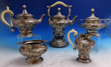 Athenic by Gorham Sterling Silver Tea Set 5pc (#8698) Fabulous!
