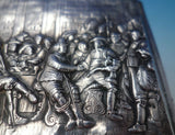 Danish .833 Silver Box with Repoussed Street and Pastoral Scenes (#5375)