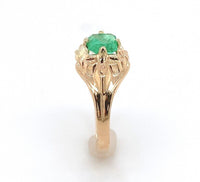 10k Yellow Gold Baby Child's .22ct Square Genuine Natural Emerald Ring (#J6381)