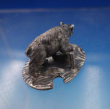 English .800 Silver Place Card Holder Bear Figural 3/4" x 1 3/8" x 1" (#5270)