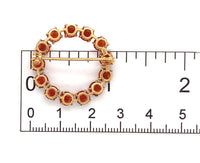 18k Yellow Gold Vibrant Orange Genuine Natural Citrine Circle Pin Brooch #J7295