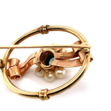 10k Retro Blue Zircon Pin Rose and Yellow Gold (#J5473)