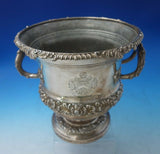 Silverplate and Copper Champagne Cooler w/Liner Raised Borders Scrollwork #5628