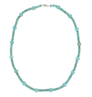 9-10mm Kingman Genuine Turquoise and 6mm Campito Bead Necklace 24 1/4" (#J6760)