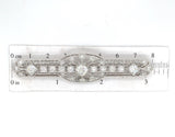 Filigree Deco Platinum Three Carat TW Genuine Natural Diamond Pin GIA (#J6157)