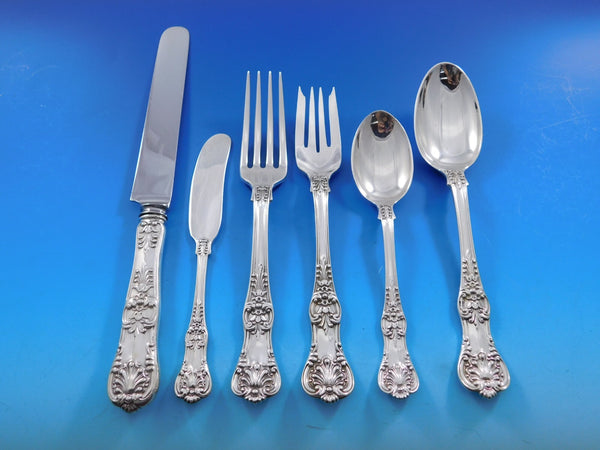 English King by Tiffany & Co Sterling Silver Flatware Set 12 Service 74 pieces