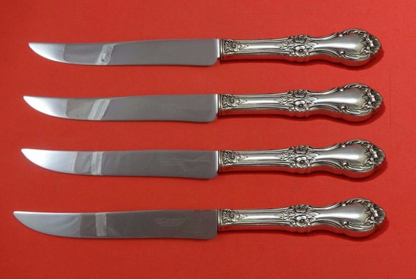 Wild Rose by International Sterling Silver Steak Knife Set Texas Sized Custom