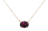 14k Yellow Gold Necklace with 1.80ct Genuine Natural Rhodolite Garnet (#J7602)