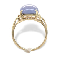 10k Yellow Gold 4.35ct Lavender Genuine Natural Chalcedony Ring Size 7 (#J7116)
