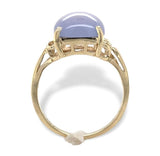 10k Yellow Gold 4.35ct Lavender Genuine Natural Chalcedony Ring Size 7 (#J7116)