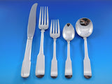 Colonial Fiddle by Tuttle Sterling Silver Flatware Set 12 Service 65 pcs Dinner