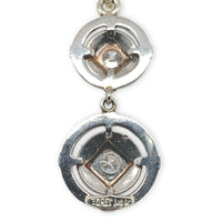 14k White Gold Genuine Natural Diamond Round Drop Pendant Lavaliere (#J7107)