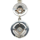 14k White Gold Genuine Natural Diamond Round Drop Pendant Lavaliere (#J7107)