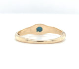 10k Yellow Gold Small VIctorian Genuine Natural Turquoise Ring Jewelry (#J6280)