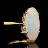 14k Yellow Gold Australian 2.15 Carat Genuine Natural Opal Ring Size 5.75 #J7216