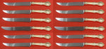 King Edward by Gorham Sterling Silver Steak Knife Custom Set 12 pcs 8 1/2"