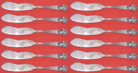 Georgian by Towle Sterling Silver Butter Spreader flat handle Set 12pc