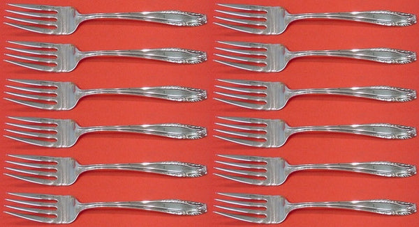 Stradivari by Wallace Sterling Silver Salad Fork Set 12 pieces 6 3/8"