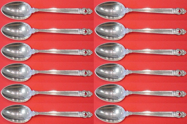 Royal Danish by International Sterling Silver Teaspoon Set 12 pieces 6"