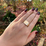 10k Yellow Gold Men's Signet Ring Square Center Not Engraved Size 11 (#J6343)