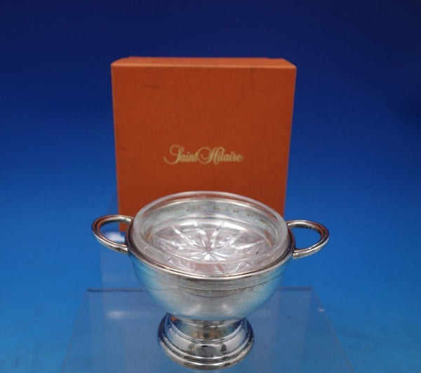 Saint Hilaire Silverplate Salt Dip Master w/ Crystal Liner in Original Box #6868