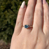 14k Gold No Heat 1.02ct Genuine Natural Montana Sapphire Diamond Ring (#J7115)