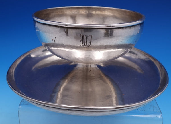 Kalo Sterling Silver Dip Dish with attached Underplate Arts & Crafts K1 (#7875)