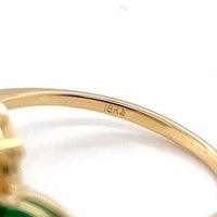 18k Yellow Gold 1.76ct Genuine Natural Opal and Emerald Ring Jewelry (#J5629)