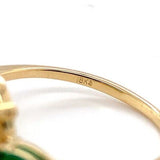 18k Yellow Gold 1.76ct Genuine Natural Opal and Emerald Ring Jewelry (#J5629)