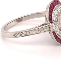 Platinum 1.78ct Genuine Natural Ruby and Diamond Ring (#J4860)