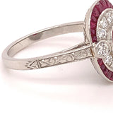 Platinum 1.78ct Genuine Natural Ruby and Diamond Ring (#J4860)