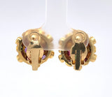 18k Yellow Gold Sputnik Earrings with Gemstones Jewelry (#J6268)