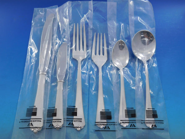 Lotus by Watson-Wallace Sterling Silver Flatware Service 8 Set 55 pcs New Unused